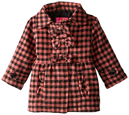 Pink Platinum Baby Girls' Wool Coat with 3 Bows
