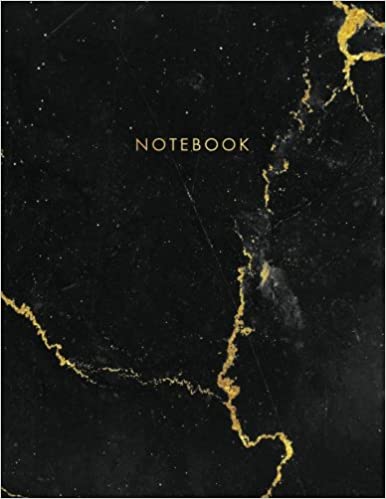 Notebook: Black Marble with Gold Inlay and Lettering - Marble & Gold Journal | 150 College-ruled Pages | 8.5 x 11 - A4 Size (Marble and Gold Collection - Journal, Notebook, Diary, Composition Book)