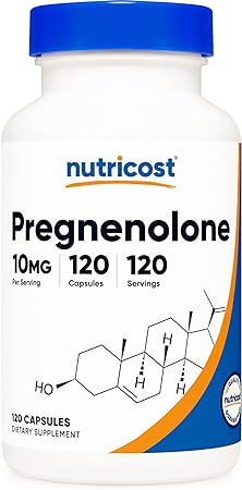 Nutricost Pregnenolone 10mg, 120 Capsules - Non-GMO, Gluten Free, Vegetarian Capsules