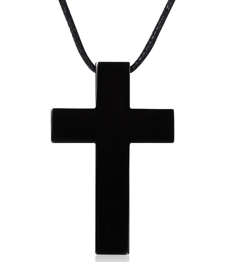 AMDXD Stainless Steel Necklace, Men's Pendant Chirst Crucifix Cross Necklace Rope Cord Adjustable Chain