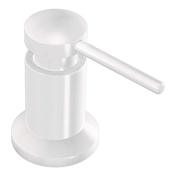 Moen 3942W Deck Mounted Kitchen Soap Dispenser with Above the Sink Refillable Bottle, Glacier