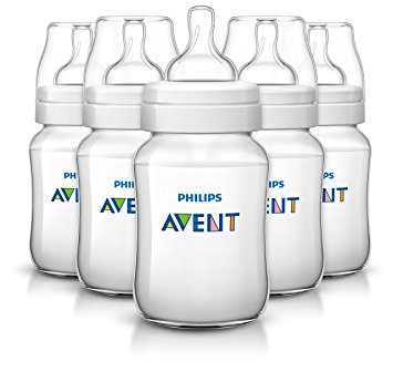 Philips AVENT Anti-Colic BPA Free Bottle, Clear, 9 Ounce,5 Piece