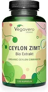 CANNELLA CEYLON BIO Vegavero® | 2500 mg (5:1) | 4 Mesi di Fornitura | Cinnamon (Zimt) dal Madagascar | con 0,7% di Tannini | Vegan