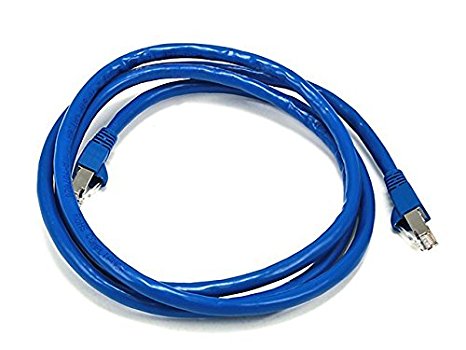 Monoprice 5-Feet 24AWG Cat6A 500MHz STP Ethernet Bare Copper Network Cable, Blue (105900)