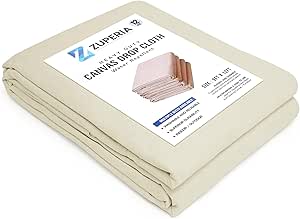 ZUPERIA Premium Canvas Drop Cloth 12Oz (Size 9 x 12 Feet - Pack of 1) -Water Resistant & Pure Cotton Painters Drop Cloth for Painting - All Purpose Thick Canvas tarp with Double Stitched Edges