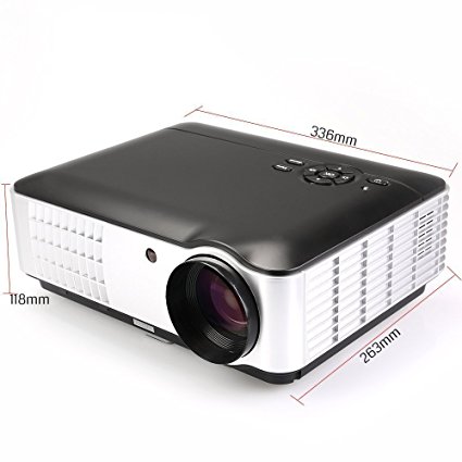 Ryham HD Multimedia Led Projector Portable Video Projector 1280*800 2800 Lumens For Home Theater Business Presentation Camping Games TV Movie, Black