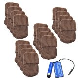 BCP 16pcs Brown Color Knitting Wool Furniture Socks Chair Leg Floor Protector Brown Color