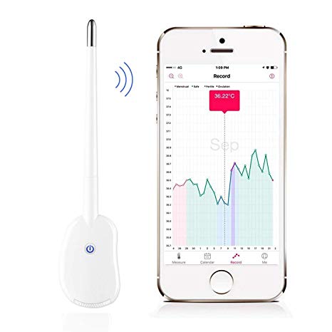 Smart Period Tracker Fertility Monitor, Basal Body Temperature Thermometer (BBT) Accurate Ovulation Prediction, Bluetooth Oral Basal Thermometer for Apple and Android …