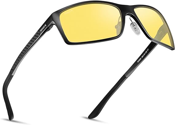 SOXICK Night Driving Glasses Men Women - Night Vision Glasses for Driving Anti-glare Yellow Glasses