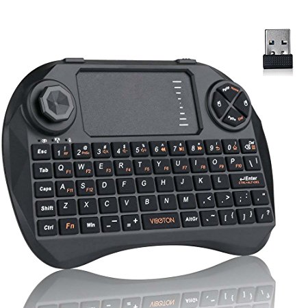 QQPOW Mini 2.4GHz Wireless 3 in 1 Keyboard with Mouse Touchpad for Android/PS3/Xbox 360/TV Box/PC with Windows OS, Mac, Linux (Black)