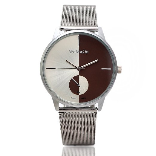 Bessky Casual Classic Mens Stainless Steel Mesh Quartz Wrist Watch
