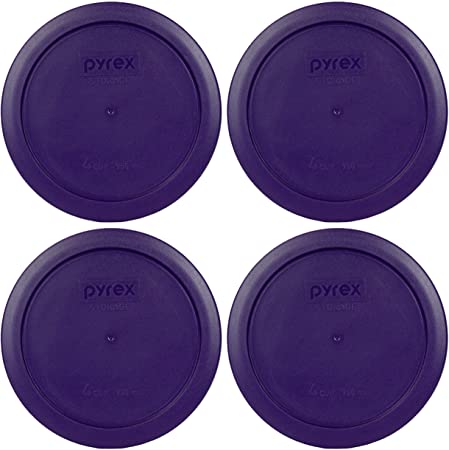 Pyrex 7201-PC Round 4 Cup Storage Lid for Glass Bowls (4, Plum Purple)