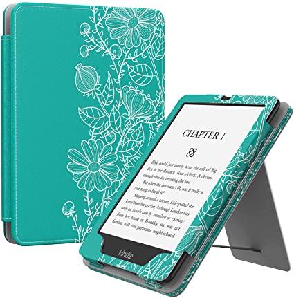 MoKo Case for 6.8" Kindle Paperwhite (11th Generation-2021) and Kindle Paperwhite Signature Edition, Slim PU Shell Cover Case with Auto-Wake/Sleep for Kindle Paperwhite 2021 E-Reader, Line Drawings