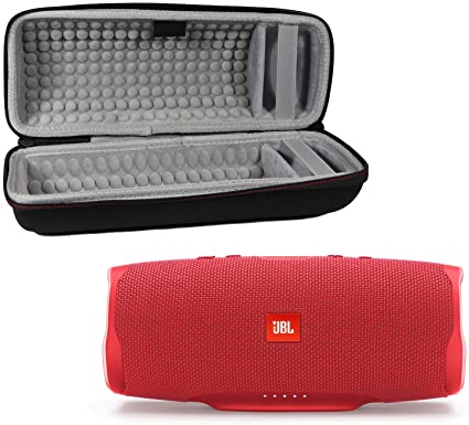 JBL Charge 4 Waterproof Wireless Bluetooth Speaker Bundle with Portable Hard Case - Red