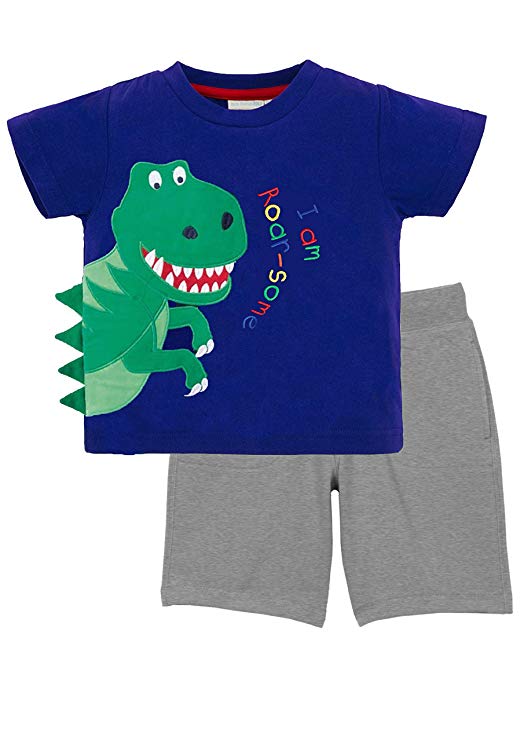 Fiream Boy's Cotton Clothing Sets T-Shirt&Shorts 2 Packs