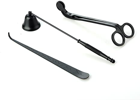 Candle Accessory Set, Candle Wick Trimmer, Candle Wick Dipper, Candle Snuffer,Black