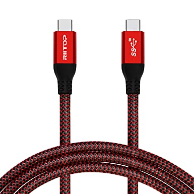USB C to C USB 3.2 Cable [20Gbps, 6.6FT], RIITOP USB C Video Cable with E-Marker for USB-C Monitor, External SSD, Thunderbolt 3 Compatible