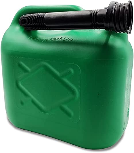 5L Plastic Jerry Can with Spout – Green Colour – Efficient Fuel Transportation – Emergency Backup for Vehicles