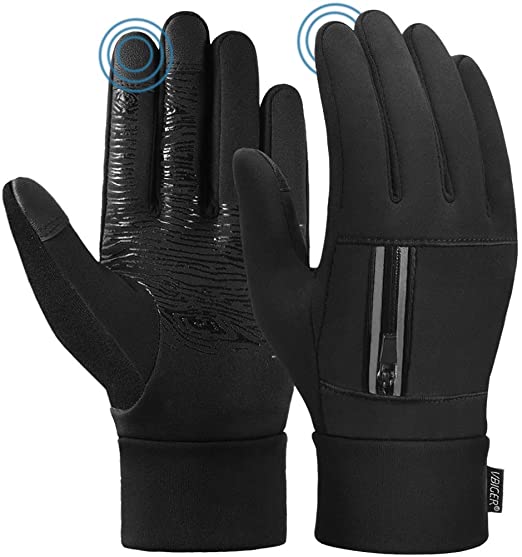 VBIGER Winter Gloves for Men Cycling Gloves Running Gloves Touch Screen Anti-slip Windproof Thermal Sports Gloves with Updated Thickend Fleece Lining for Cycling Running Hiking Driving