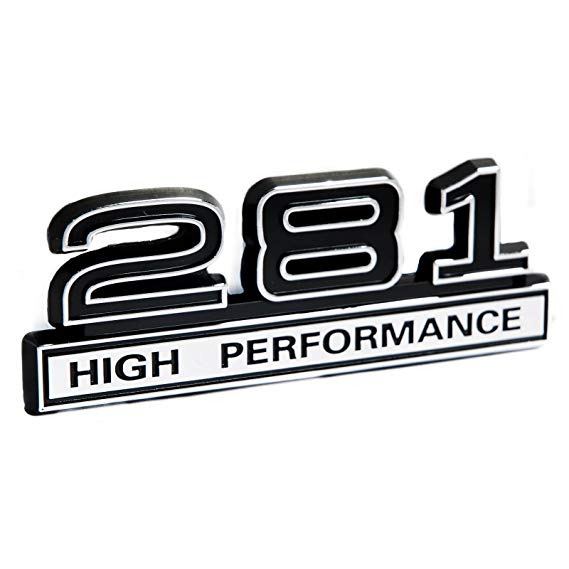 281 4.6L V8 High Performance Emblem with Black & Chrome Trim