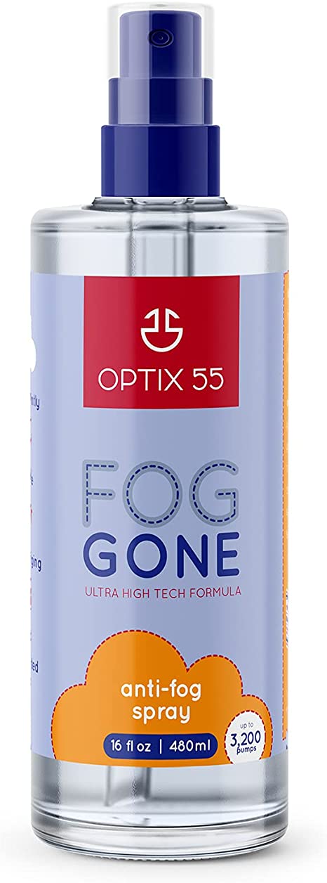 Optix 55 Anti-Fog Spray for Glasses & Non-Anti Reflective Lenses, Eyewear, Goggles (Large)