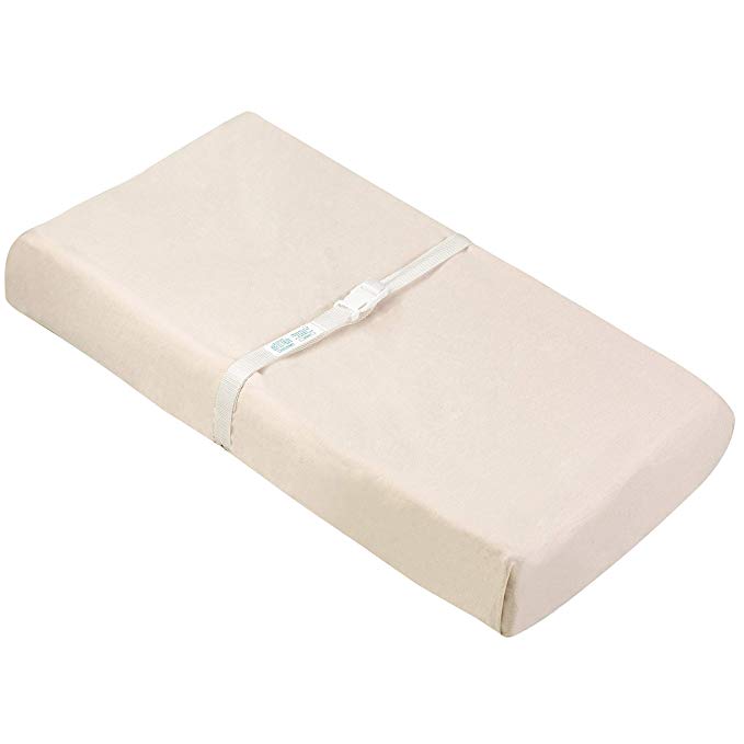 Kushies Changing Pad Cover with Safety Straps, Soft 100% Breathable Cotton Flannel, Made in Canada, Natural