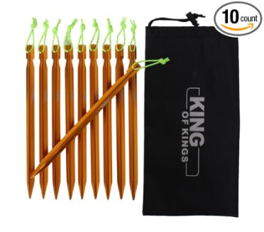 King of Kings Tent Stakes 8.5 inches Aluminum 10-Piece