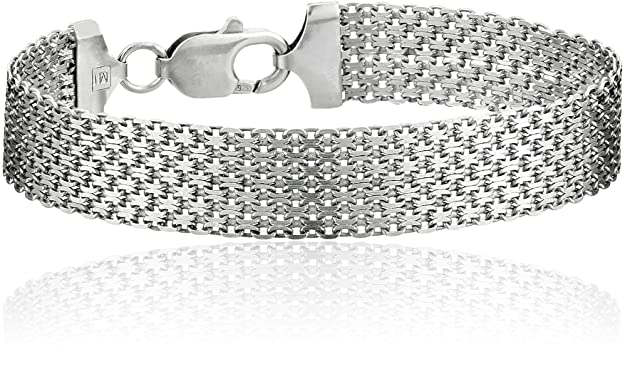 Sterling Silver 12mm Italian Mesh Bracelet