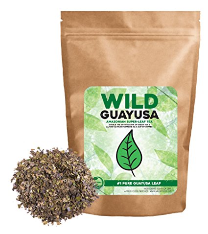 Organic Guayusa Tea, Loose Leaf Amazonian Superleaf Tea by Wild Foods, Full of Antioxidants and Caffeine, Smooth non-bitter flavor, Preserves Rainforest (#1 Pure Guayusa Leaf, 4 ounce)