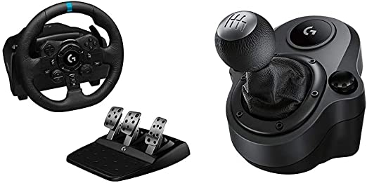 Logitech G923 Racing Wheel and Pedals for Playstation PS4 and PC, TRUEFORCE 1000 Hz Force Feedback   Driving Force Shifter for G29 and G920