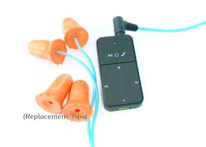 Plugfones Orange Foam Ear Plug Earbuds with Bluetooth Adapter (Bundle - 2 Items)