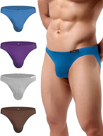 Avidlove Mens Bikini Underwear Low Rise Briefs Microfiber Underpants 4 Pack