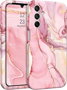 BENTOBEN for Samsung Galaxy A15 5G Case, Marble Pattern Phone Case for Samsung A15,3 in 1 Full Body Protective Slim Hybrid Shockproof Soft Silicone   Hard PC Rugged Heavy Duty Girls Women, Pink