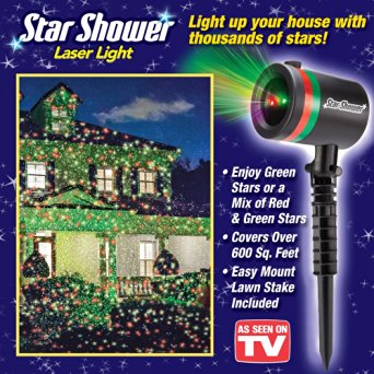 STAR SHOWER Deluxe - Indoor Outdoor Laser Light Show Plus base - Stress Free Packaging