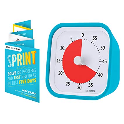 Time Timer MOD Sprint Edition (Sky Blue), 60 Minute Visual Analog Timer, Optional Alert (On/Off), No Loud Ticking; Time Management Tool