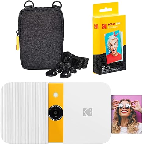 KODAK Smile Instant Print Digital Camera (White/Yellow) Soft Case Kit