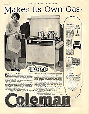 Makes Its Own Gas - Coleman Air-O-Gas Pressure Stoves ad 1927 CG