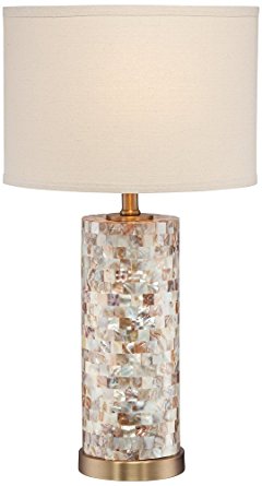 Margaret Mother of Pearl Tile Cylinder Table Lamp