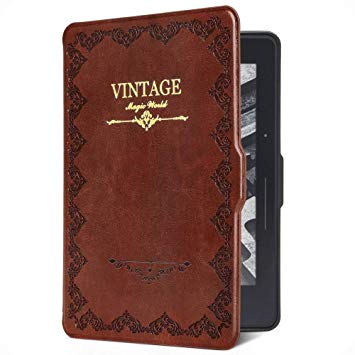 Ayotu Case for Kindle Voyage E-reader Auto Wake and Sleep Smart Protective Cover,Case for Amazon 2014 Kindle Voyage Case Magic Book Series KV-07 Retro Brown