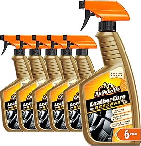 Armor All Car Leather Care Spray Bottle, Cleaner for Cars, Truck, Motorcycle, Beeswax, 4 Oz, Pack of 6, 18934-6PK