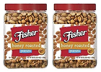 Fisher Honey Roasted Peanuts 36 oz (2 LB 4 oz) (Pack of 2)