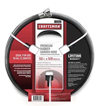 Craftsman 50 Foot x 5/8-Inch RUBBER GARDEN HOSE - MADE IN USA 50' 50 ft