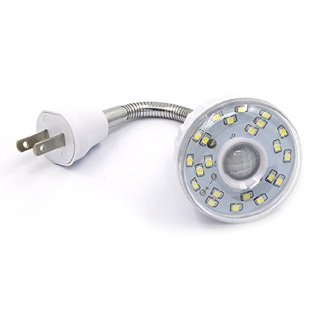 3W 110V Flexible LED Motion Sensor Lamp Automatic Light Bulb Cool White US Plug