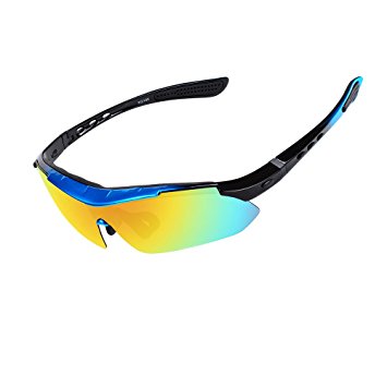 Ewin E01 Polarized Sports Sunglasses with 3 Interchangeable Lenses for Men Women Golf Baseball Volleyball Fishing Cycling Driving Running Glasses