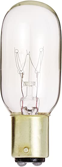 Satco S3909 130V DC Bayonet Base 25-Watt T8 Light Bulb, Clear