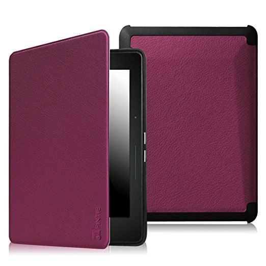 Fintie Case for Kindle Voyage - [The Thinnest and Lightest] Protective PU Leather Slim Shell Cover with Auto Sleep / Wake for Amazon Kindle Voyage (2014), Purple