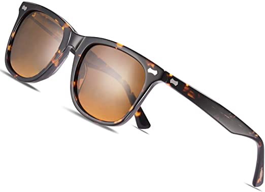 Carfia Retro Polarised Mens Womens Sunglasses UV400 Protection for Driving Fishing Outdoors Acetate Frame