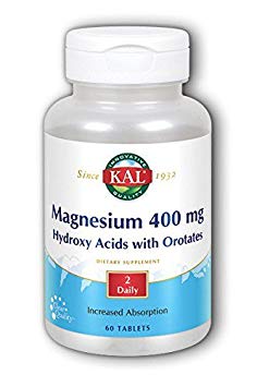 KAL 400 Mg Magnesium Tablets, Actisorb, 60 Count