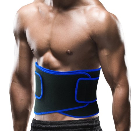 Becko Adjustable Waist Trimmer Belt  Weight Loss Ab Wrap  Sweat Workout Enhancer  Back and Lumbar Support  Tummy Belt for Man and Woman