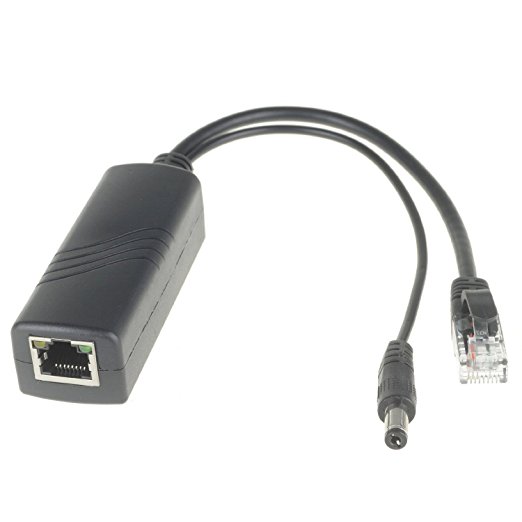 DSLRKIT Active PoE Splitter Power Over Ethernet 48V to 12V 2A for IEEE802.3at 24Watt